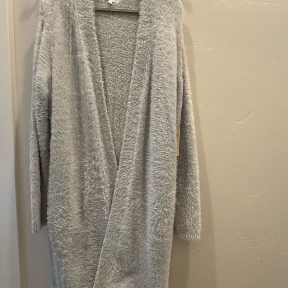 Cozy Gray Fuzzy Cardigan
